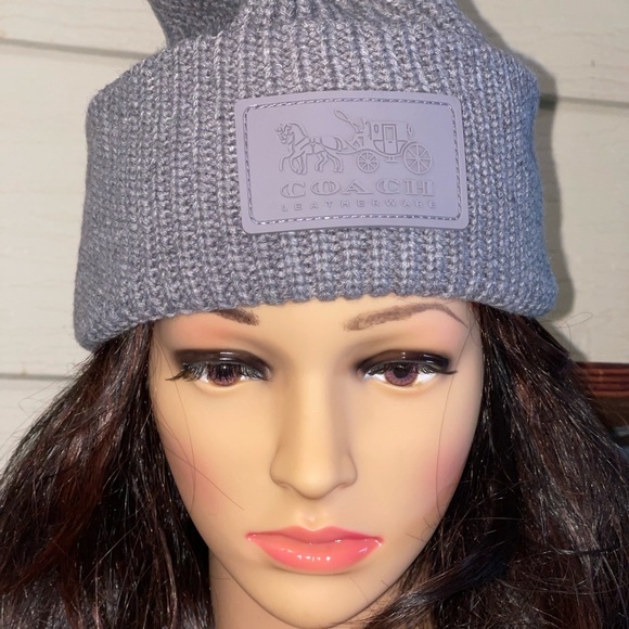 COACH Patch Beanie In Dove Grey Unisex main image 12